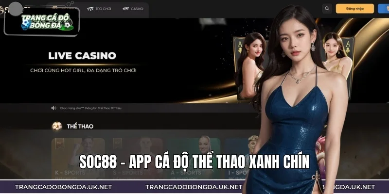 SOC88 là ứng dụng cá độ thể thao xanh chín